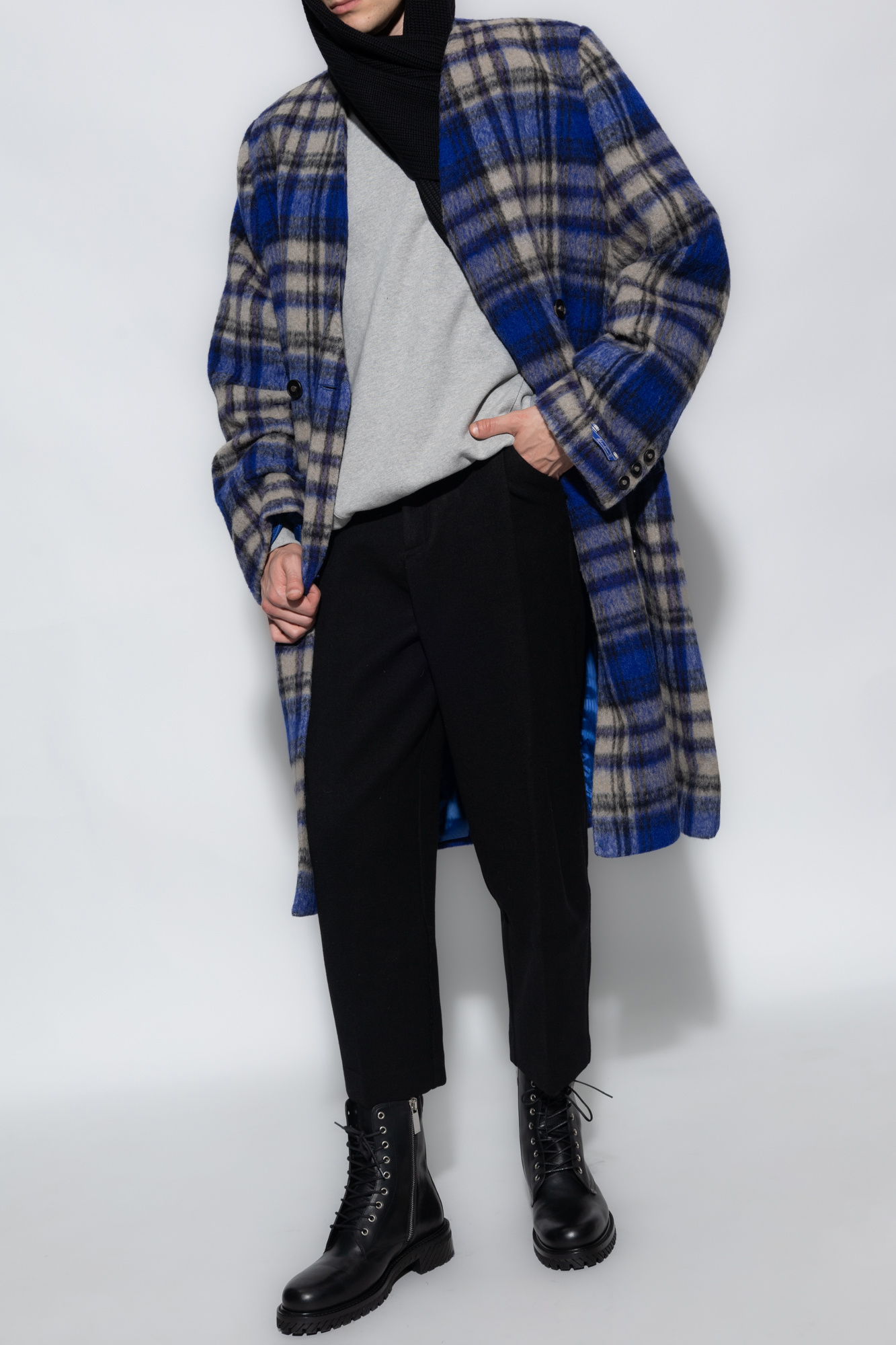 ADERERROR Blue Check Coat